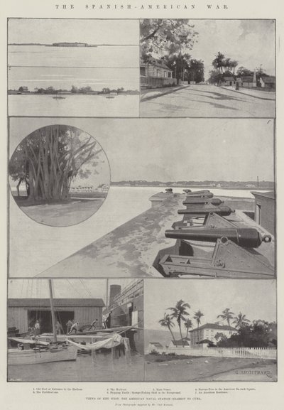 La guerra ispano-americana, vedute di Key West, la stazione navale americana più vicina a Cuba da Charles Auguste Loye